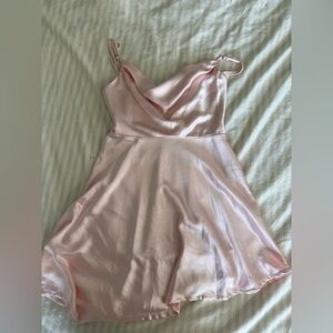 Elegant Pink Satin Dress